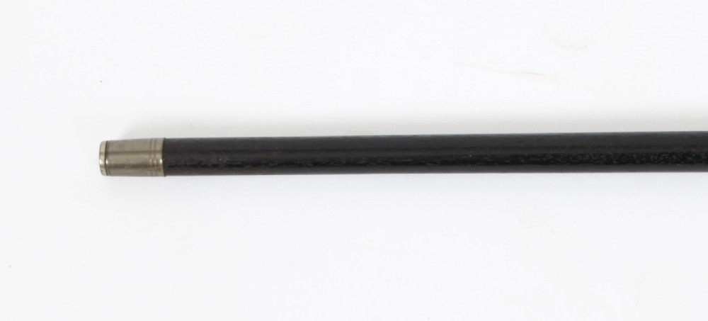Antique Victorian Walking Stick Cane Silvered Pommel Dated 1894
 View VIII