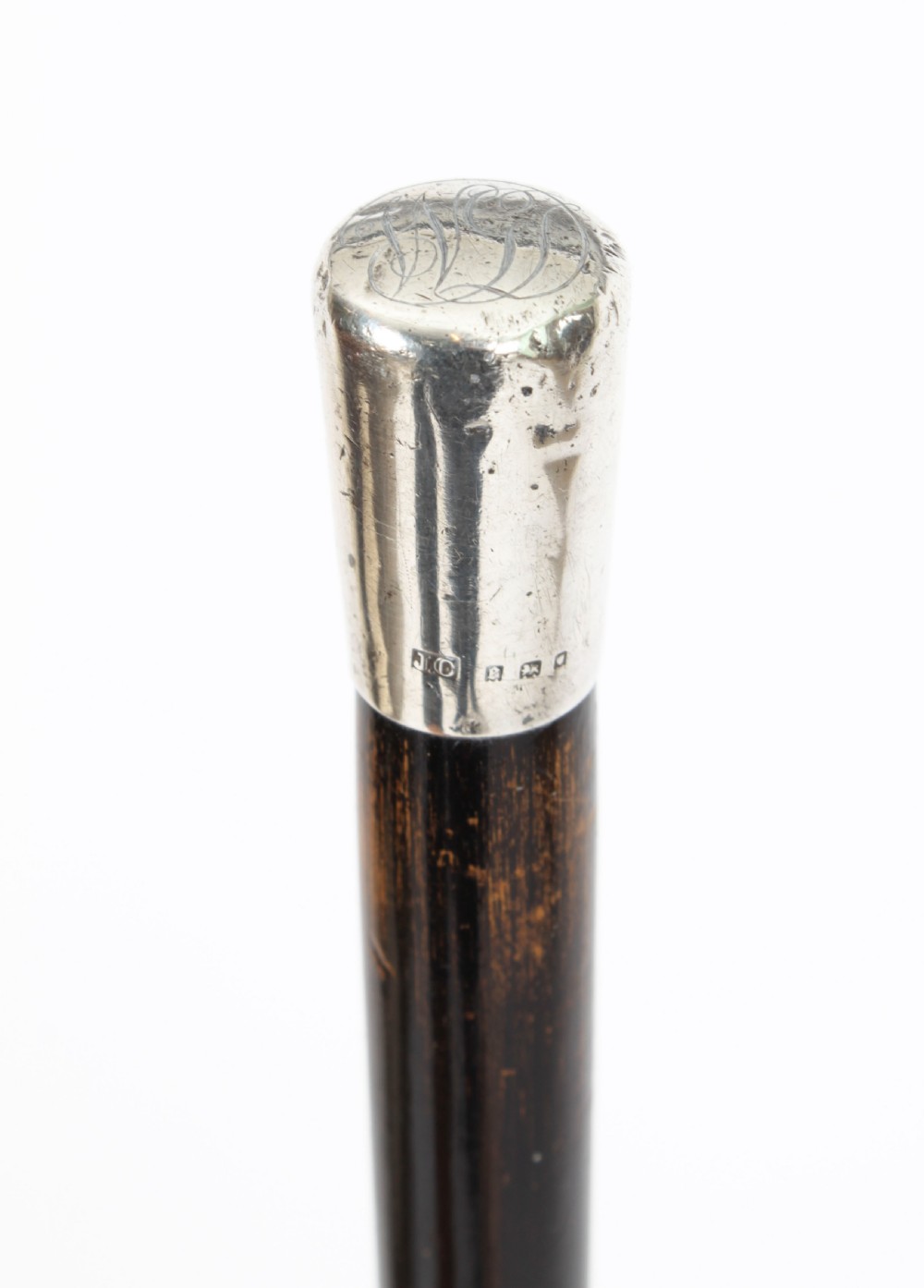 Antique Silver & Ebonised Walking Stick Cane John Coakley Dated 1870
 View IV
