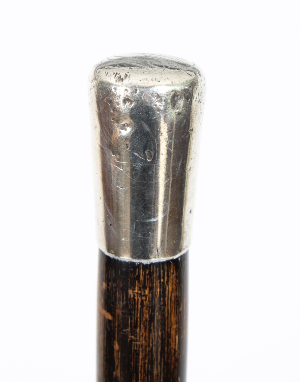 Antique Silver & Ebonised Walking Stick Cane John Coakley Dated 1870
 View VI