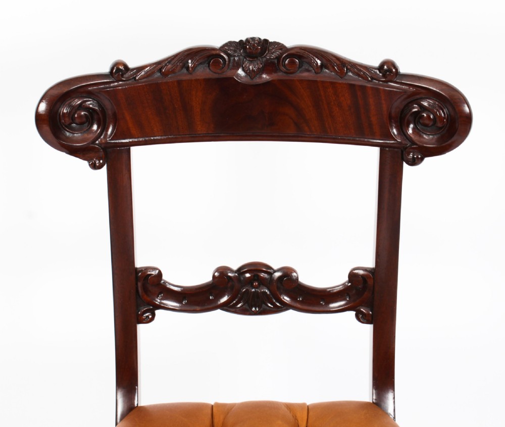 Antique Set 12 Flame Mahogany William IV Dining Chairs C1830 19th C
 View VI
