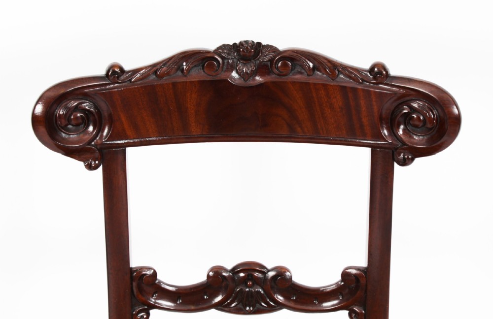 Antique Set 12 Flame Mahogany William IV Dining Chairs C1830 19th C
 View VII