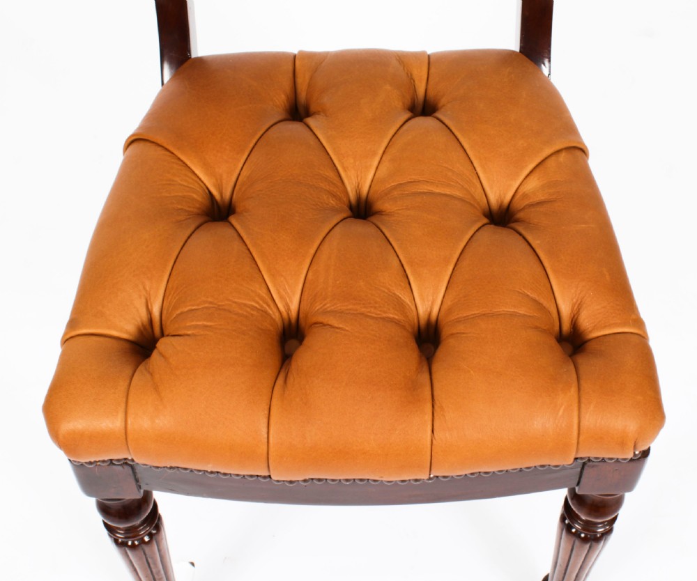 Antique Set 12 Flame Mahogany William IV Dining Chairs C1830 19th C
 View IX