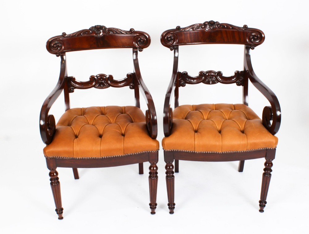 Antique Set 12 Flame Mahogany William IV Dining Chairs C1830 19th C
 View XVII