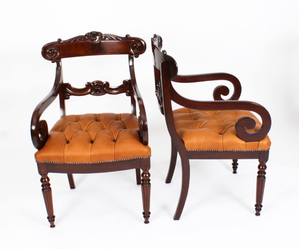 Antique Set 12 Flame Mahogany William IV Dining Chairs C1830 19th C
 View XVIII