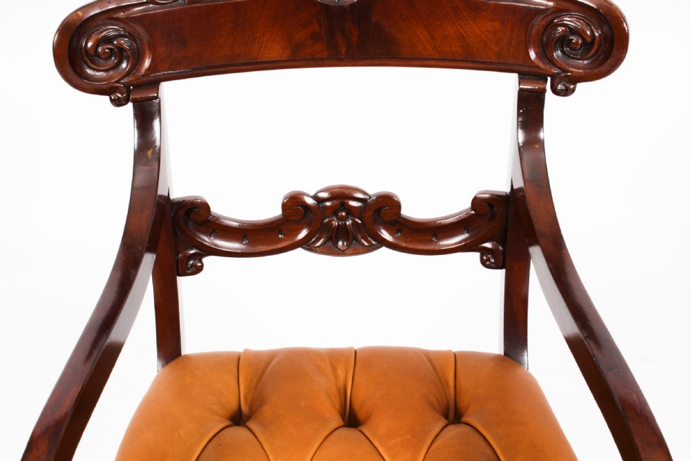 Antique Set 12 Flame Mahogany William IV Dining Chairs C1830 19th C
 View XXII