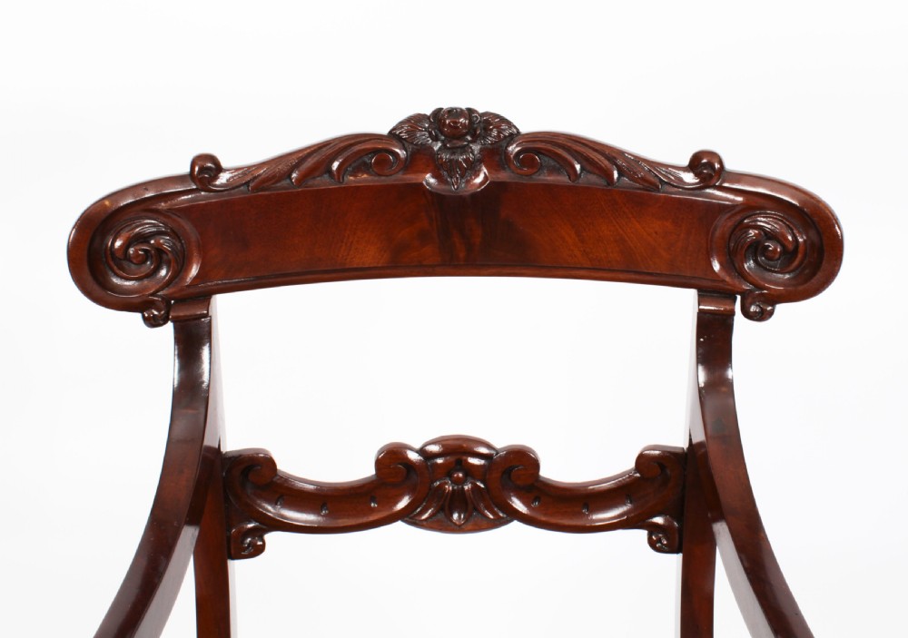 Antique Set 12 Flame Mahogany William IV Dining Chairs C1830 19th C
 View XXV