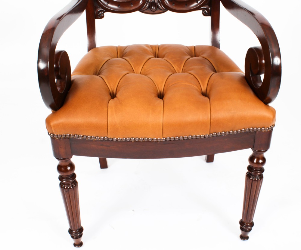 Antique Set 12 Flame Mahogany William IV Dining Chairs C1830 19th C
 View XXVI