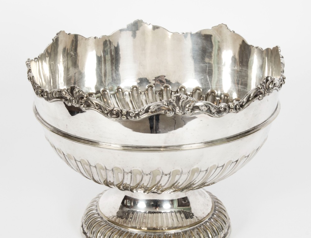 Antique Victorian Silver Plated Punch Bowl W Briggs Sheffield 19th C
 View IV