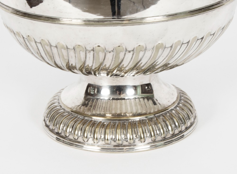 Antique Victorian Silver Plated Punch Bowl W Briggs Sheffield 19th C
 View V