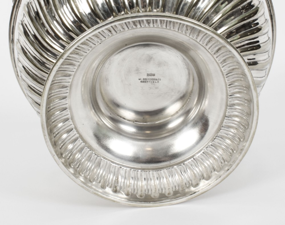 Antique Victorian Silver Plated Punch Bowl W Briggs Sheffield 19th C
 View VI