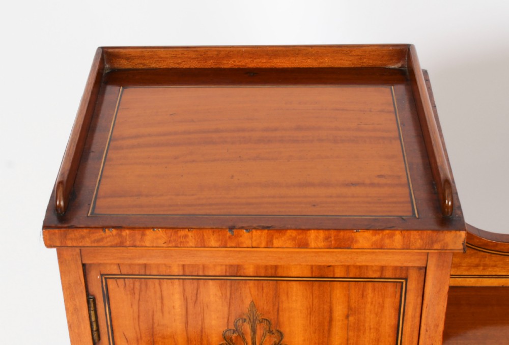 Antique Edwardian Marquetry Inlaid Satinwood Writing Table Desk C1900
 View IX