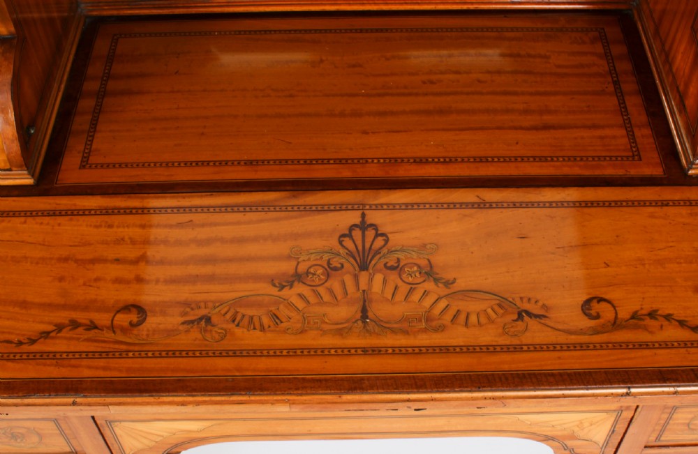 Antique Edwardian Marquetry Inlaid Satinwood Writing Table Desk C1900
 View XIII