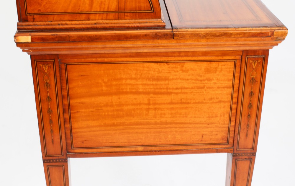 Antique Edwardian Marquetry Inlaid Satinwood Writing Table Desk C1900
 View XVI
