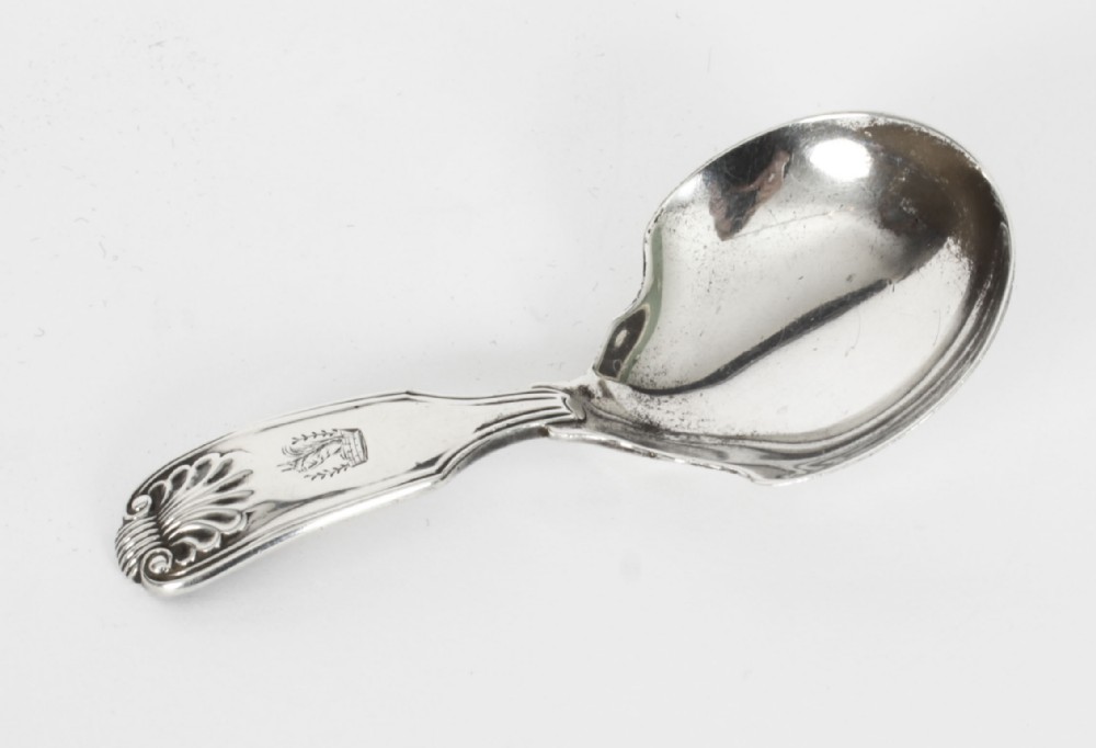 Antique Early Victorian Sterling Silver Caddy Spoon, London 1837 19th C
