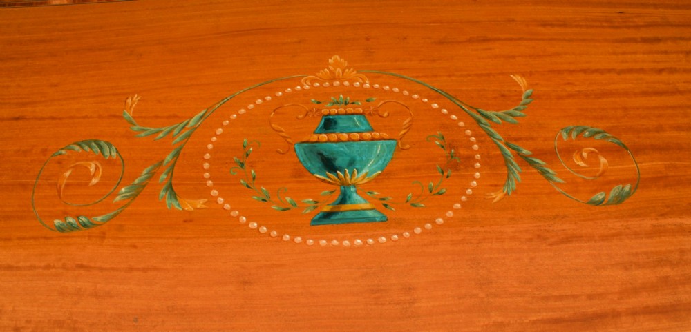 Antique Edwardian Satinwood Hand-Painted Bowfront Side Cabinet 19th Century
 View VIII