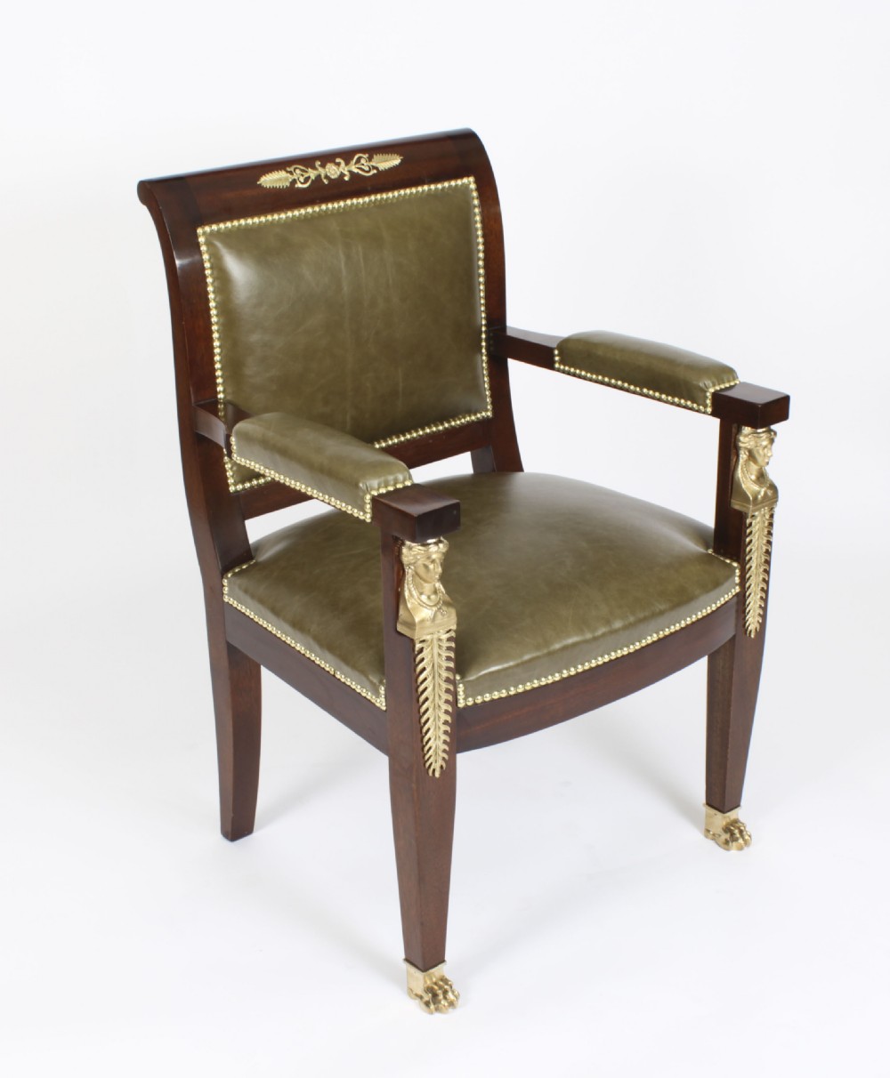 Antique French Empire Ormolu Mounted Desk & Armchair 19th Century
 View XXIV