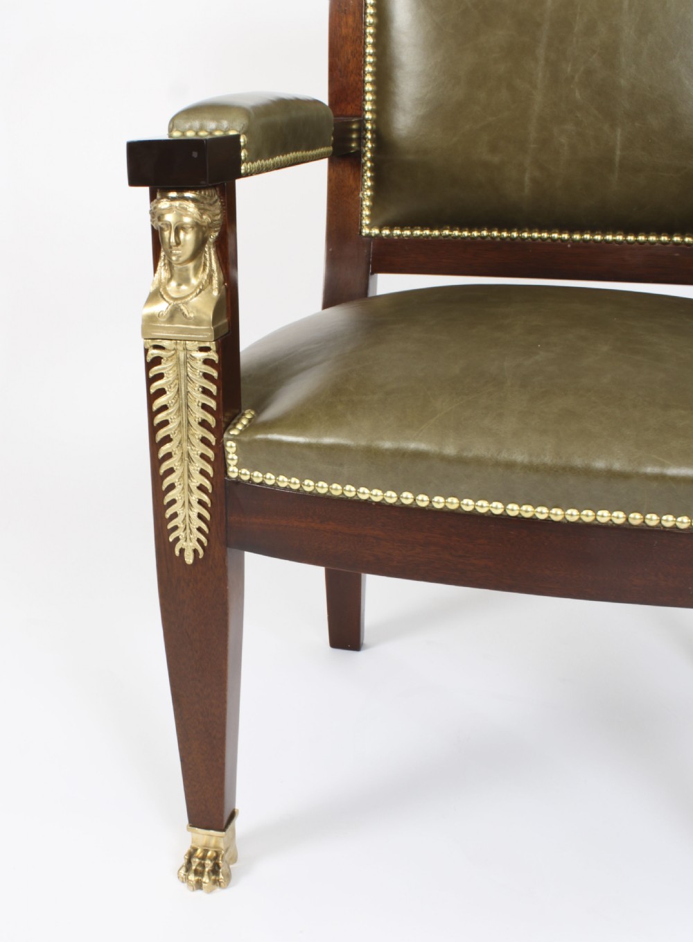 Antique French Empire Ormolu Mounted Desk & Armchair 19th Century
 View XXV