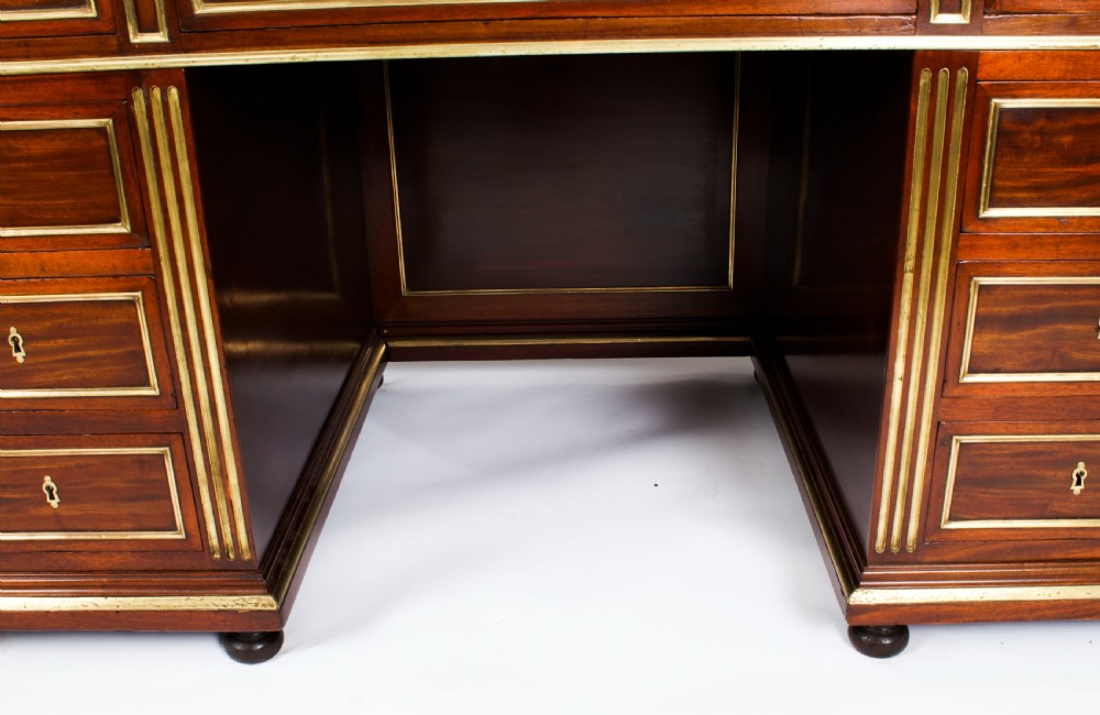 Antique French Directoire Ormolu Mounted Pedestal Desk & Armchair 19th C
 View XV