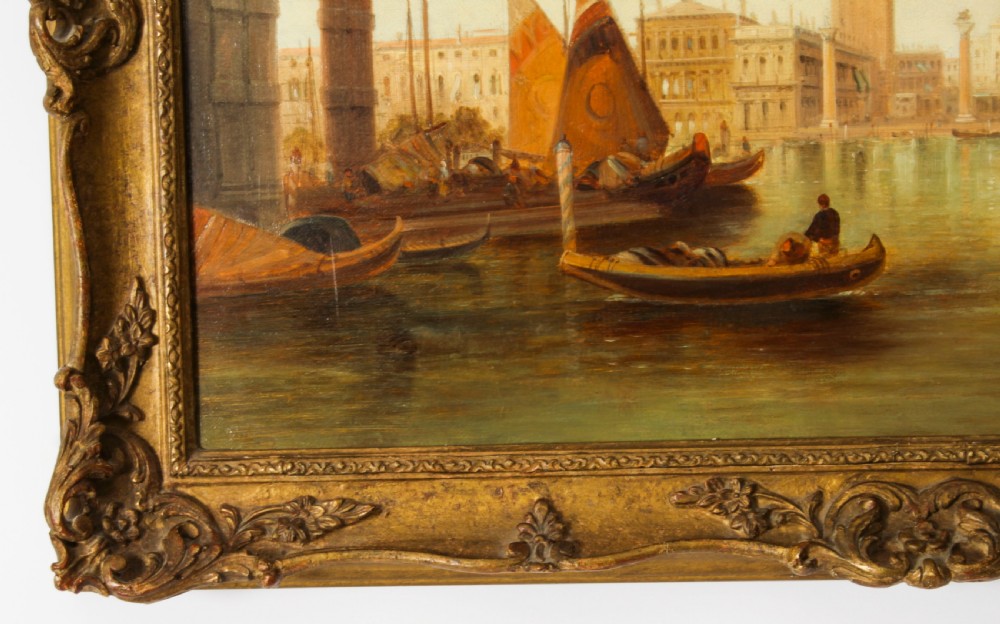 Antique Oil Painting Grand Canal Ducal Palace Venice Alfred Pollentine 1882
 View VII
