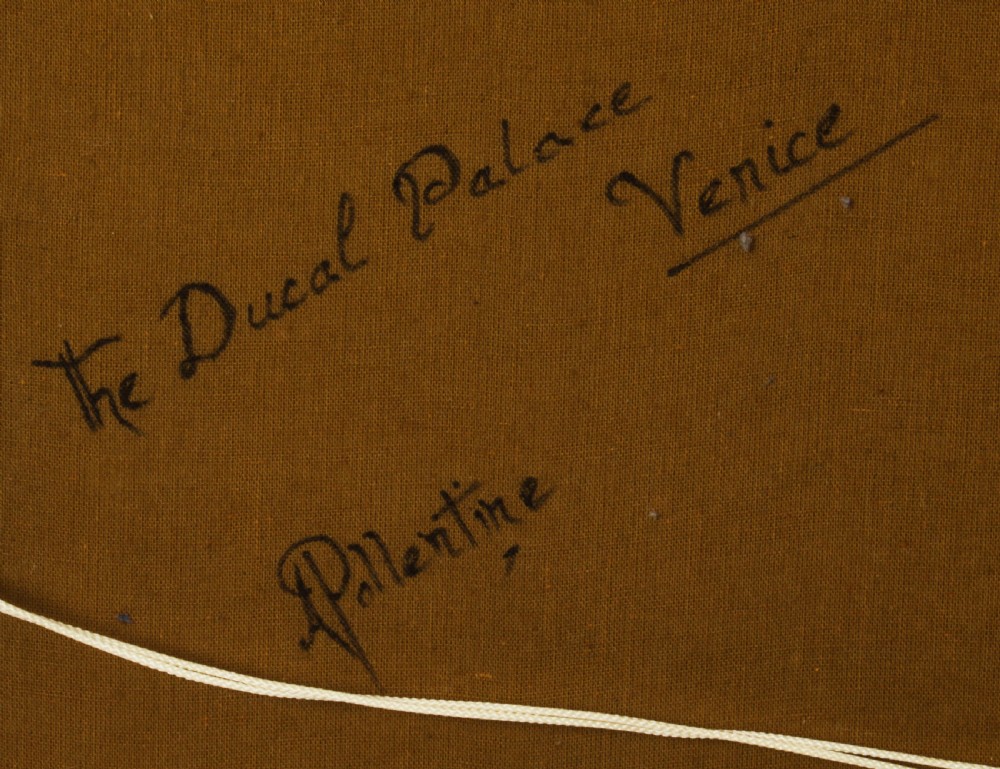 Antique Oil Painting Grand Canal Ducal Palace Venice Alfred Pollentine 1882
 View XVI