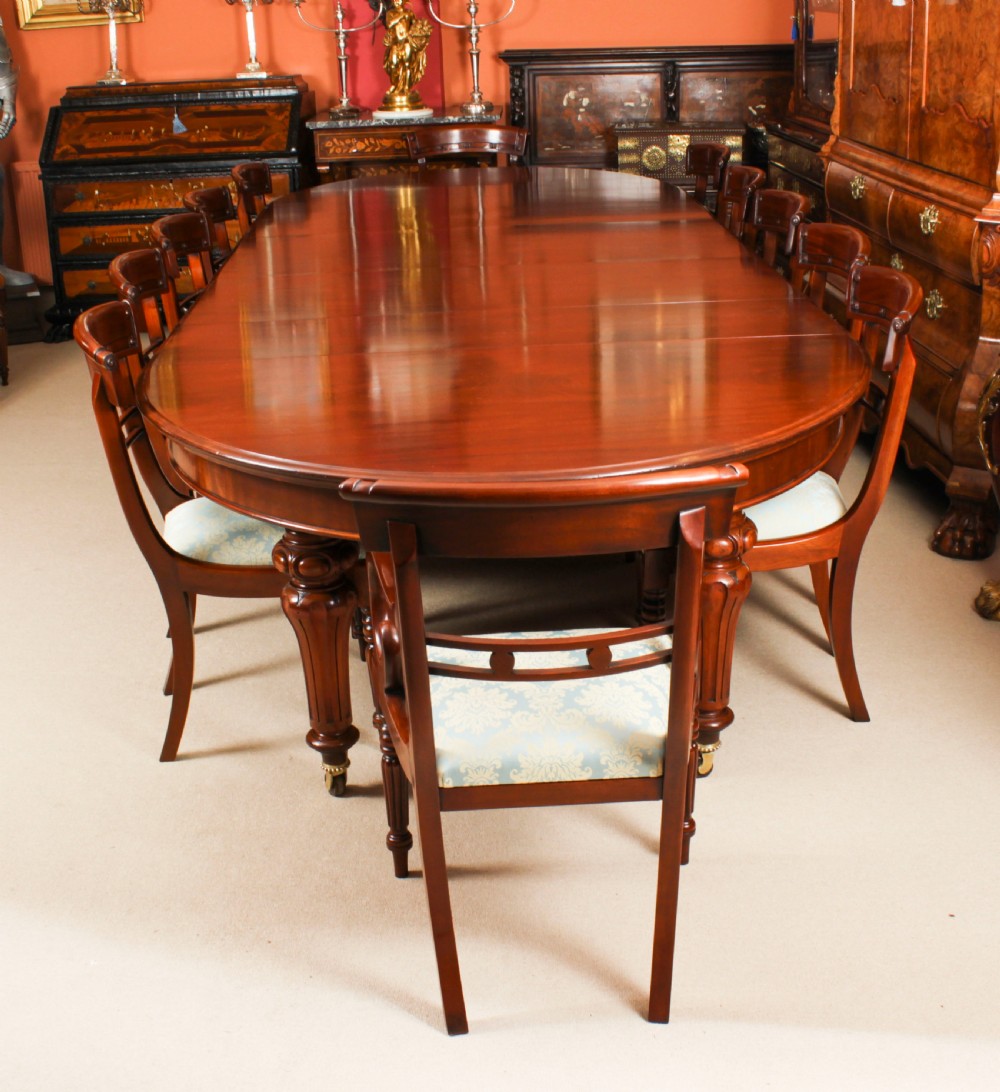 Antique 13ft William IV Oval Flame Mahogany Extending Dining Table 19thC
 View II
