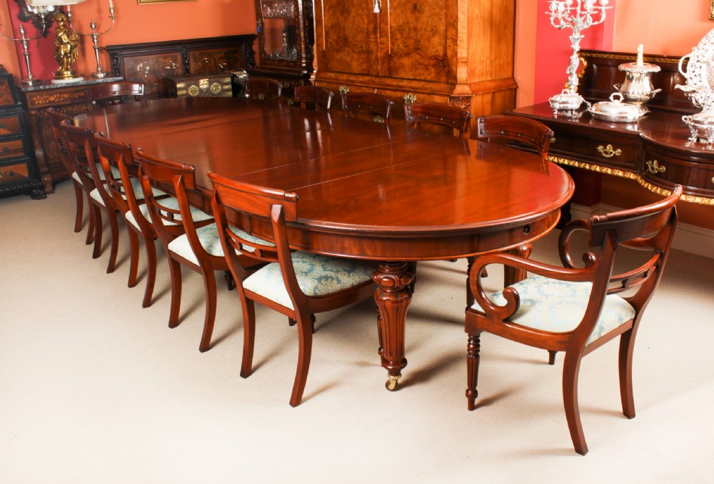 Antique 13ft William IV Oval Flame Mahogany Extending Dining Table 19thC
 View III