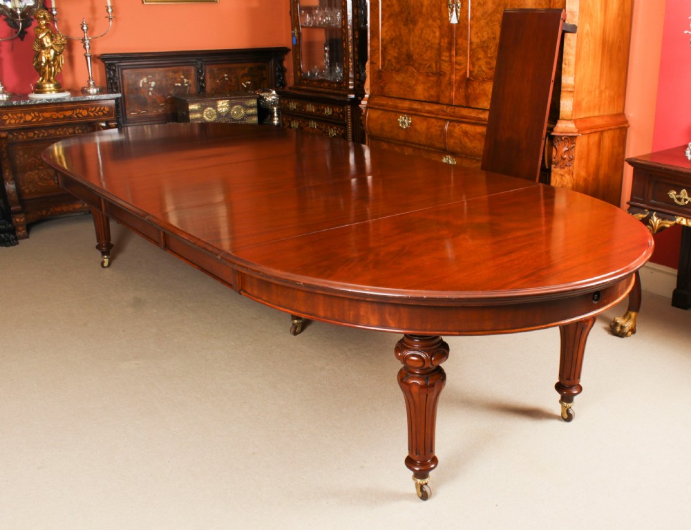 Antique 13ft William IV Oval Flame Mahogany Extending Dining Table 19thC
 View VI