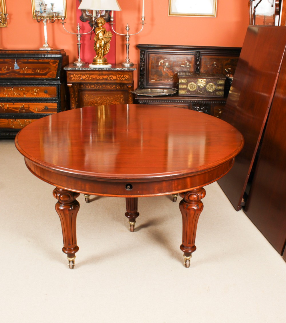 Antique 13ft William IV Oval Flame Mahogany Extending Dining Table 19thC
 View XI