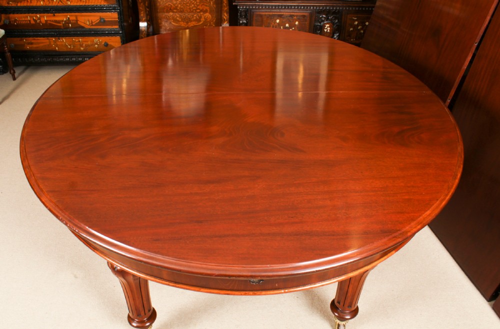 Antique 13ft William IV Oval Flame Mahogany Extending Dining Table 19thC
 View XII