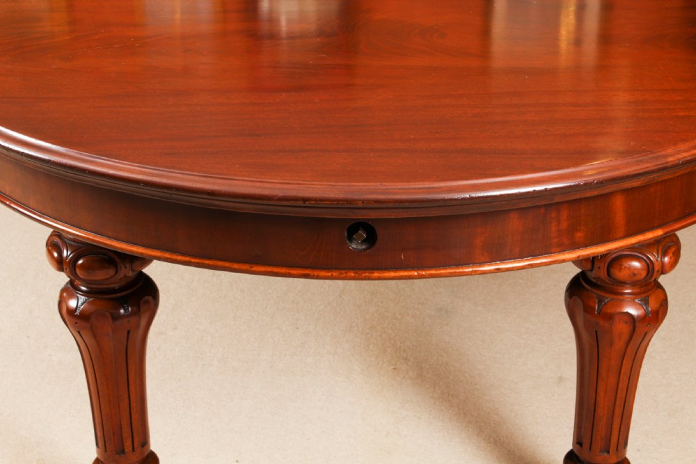 Antique 13ft William IV Oval Flame Mahogany Extending Dining Table 19thC
 View XIV