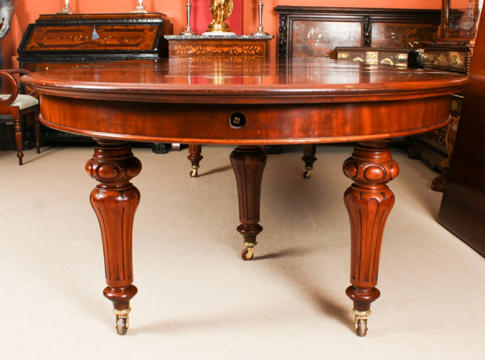 Antique 13ft William IV Oval Flame Mahogany Extending Dining Table 19thC
 View XXI
