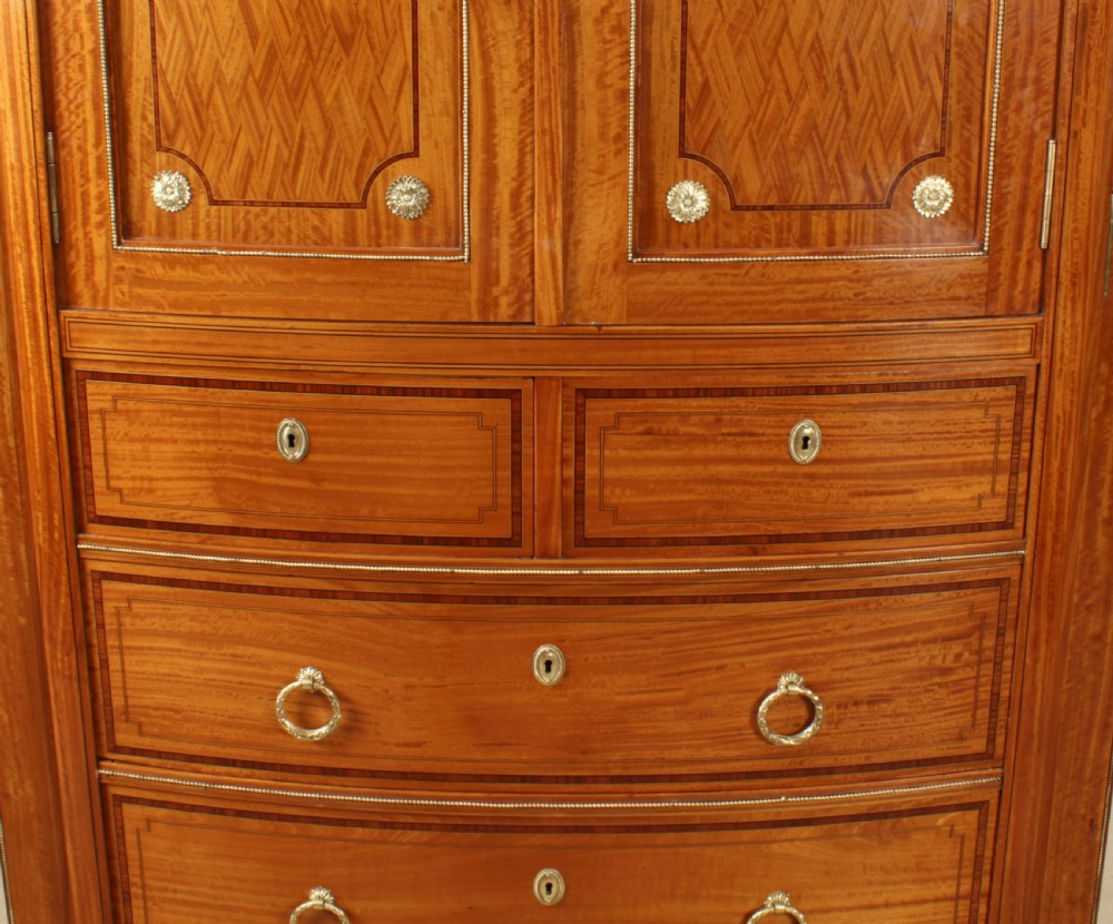 Antique French Satinwood & Ormolu Mounted Wardrobe c.1880 19th C
 View XI