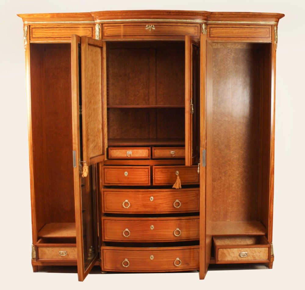 Antique French Satinwood & Ormolu Mounted Wardrobe c.1880 19th C
 View XXI