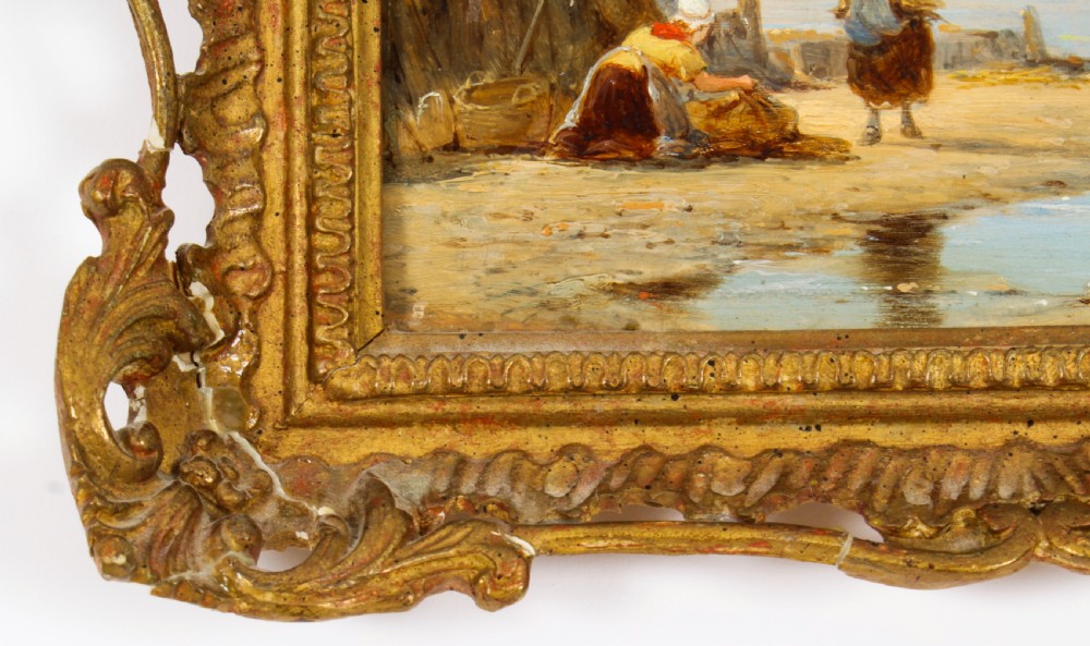 Antique Pair Waterscape Oil Paintings by Peter Dommersen 1887 19th C
 View XII
