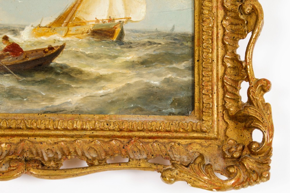 Antique Pair Waterscape Oil Paintings by Peter Dommersen 1887 19th C
 View XXIV