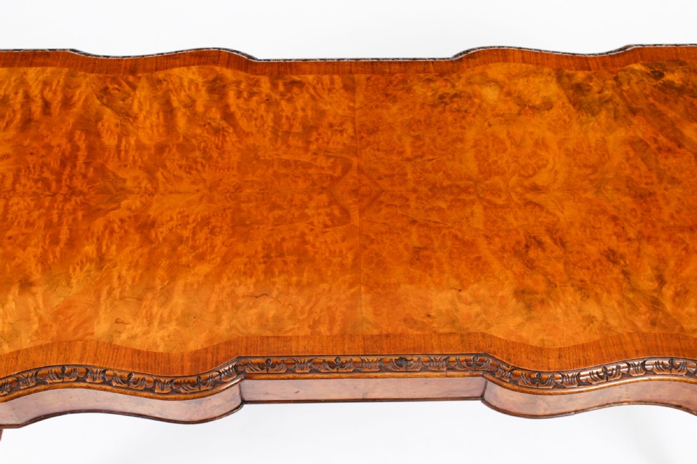 Antique Burr Walnut Queen Anne Revival Coffee Table c.1920
 View IV