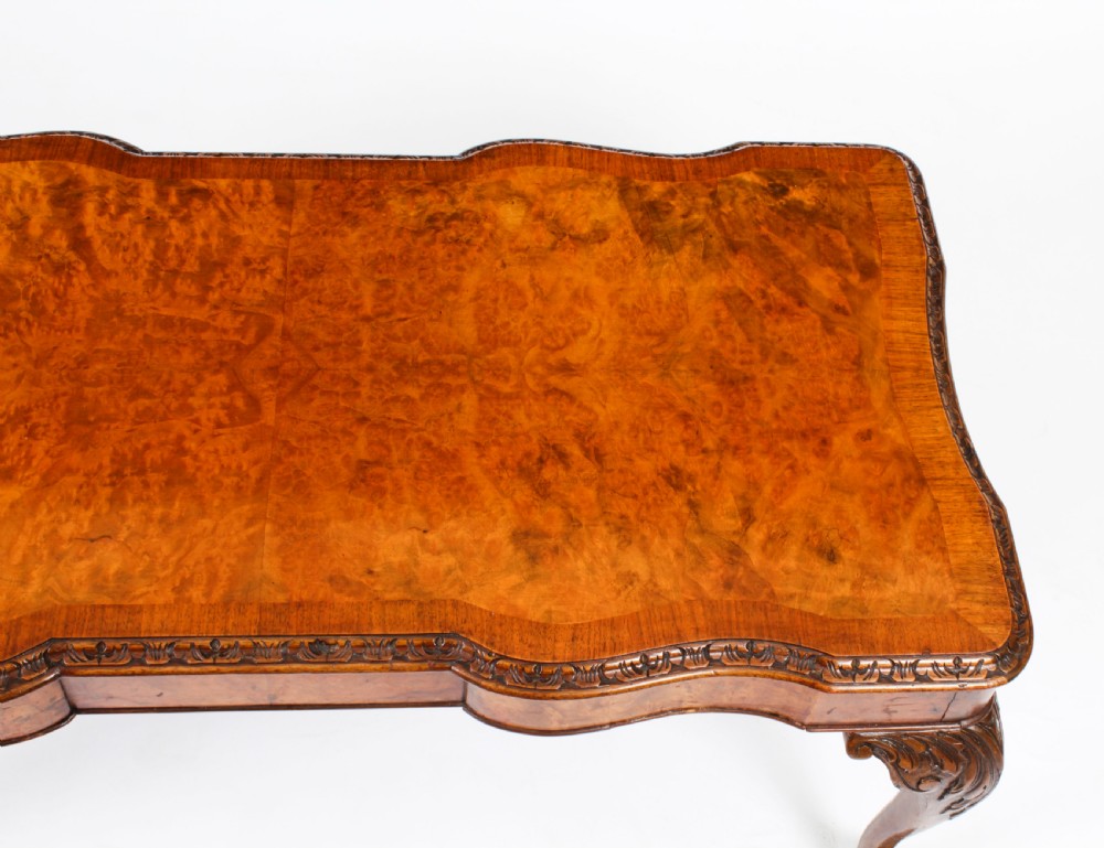 Antique Burr Walnut Queen Anne Revival Coffee Table c.1920
 View VI