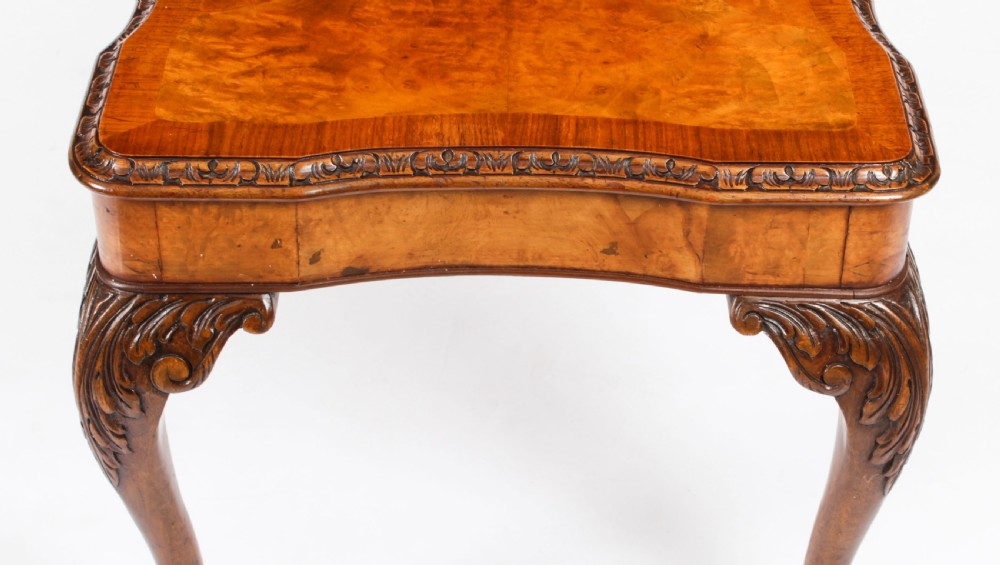 Antique Burr Walnut Queen Anne Revival Coffee Table c.1920
 View X