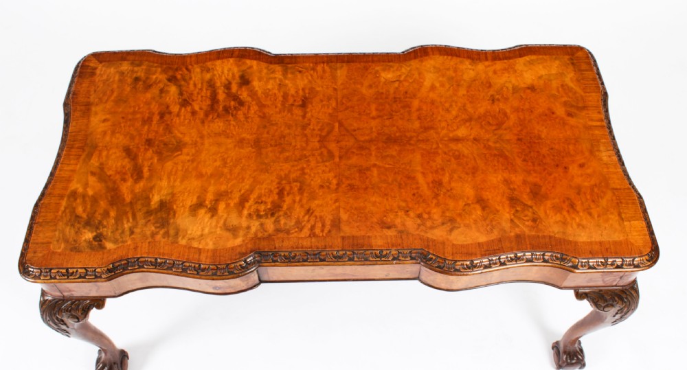 Antique Burr Walnut Queen Anne Revival Coffee Table c.1920
 View XIV