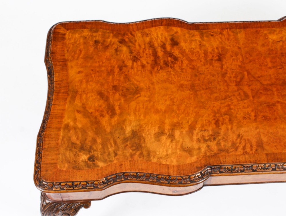 Antique Burr Walnut Queen Anne Revival Coffee Table c.1920
 View XVI