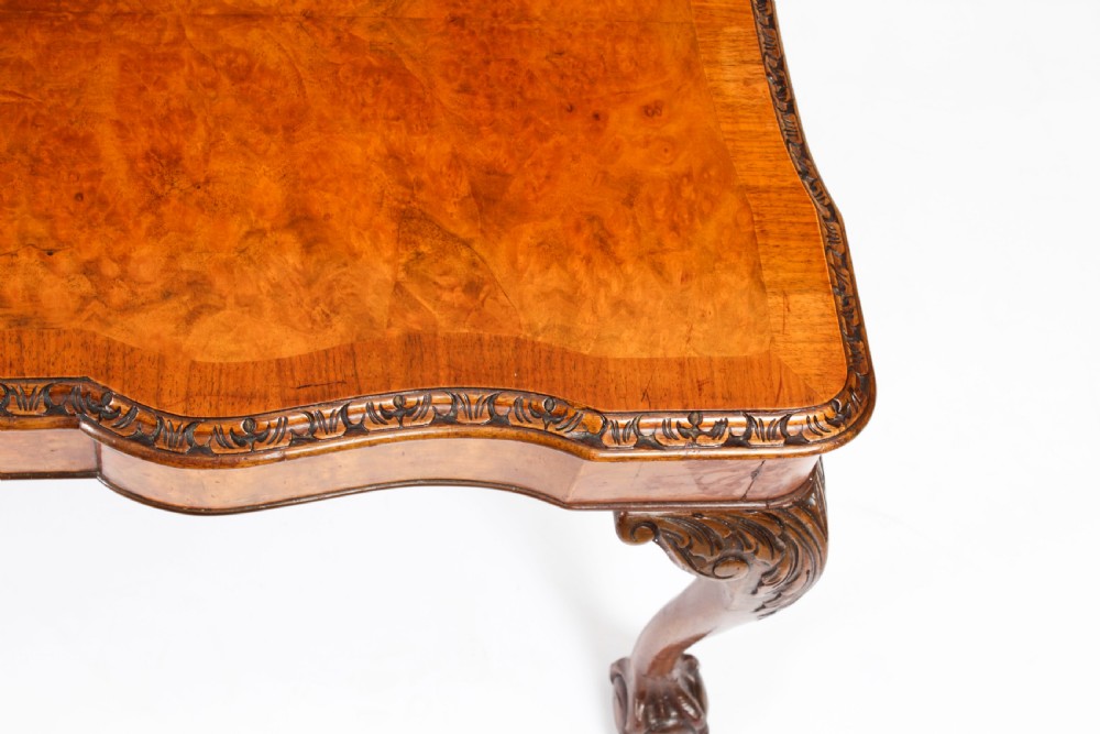 Antique Burr Walnut Queen Anne Revival Coffee Table c.1920
 View XVII