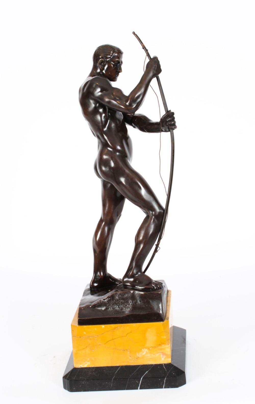 Antique 49cm Art Deco Bronze Archer Otto H Riese Circa 1900
 View VIII