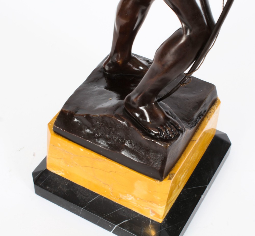Antique 49cm Art Deco Bronze Archer Otto H Riese Circa 1900
 View X