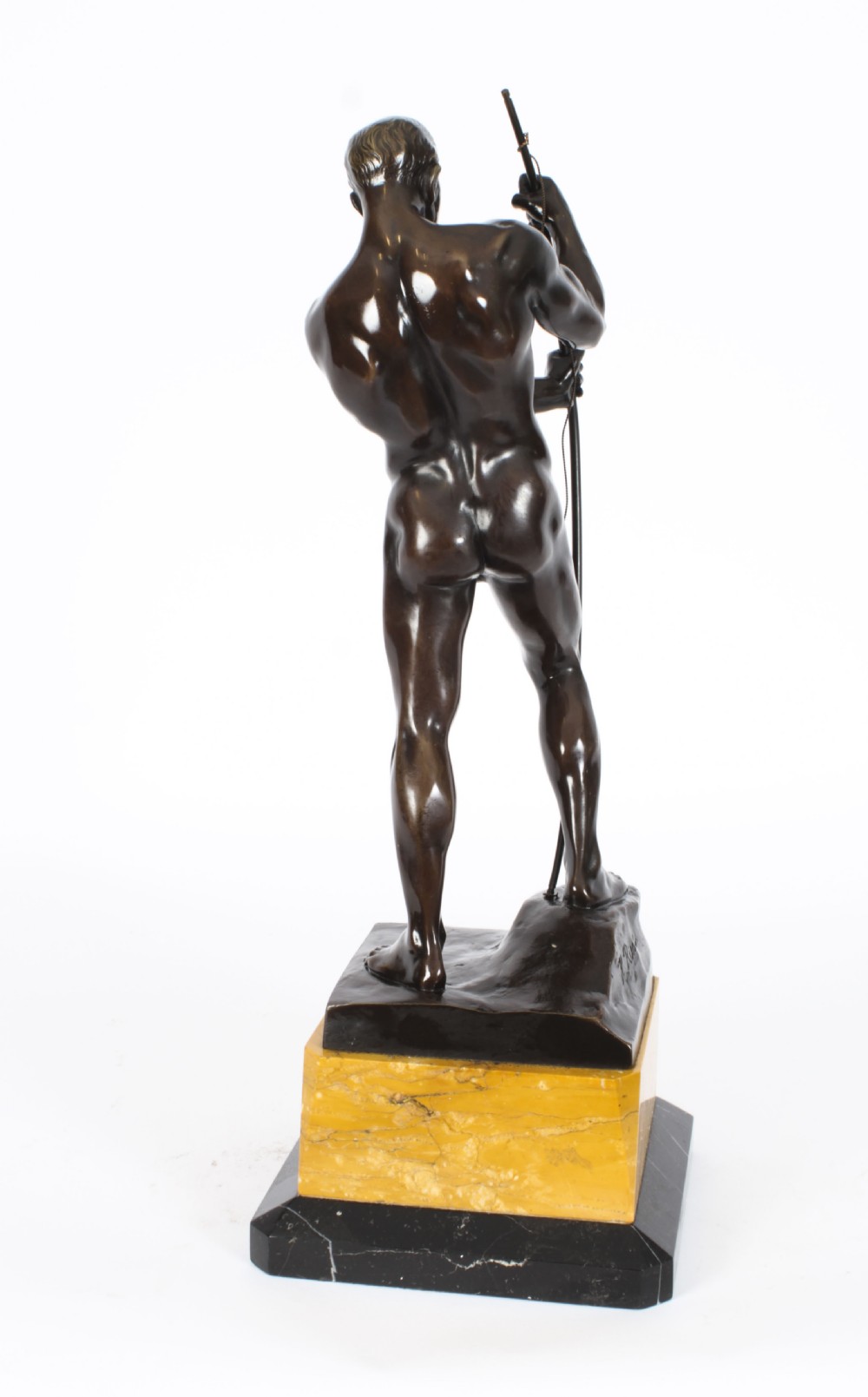 Antique 49cm Art Deco Bronze Archer Otto H Riese Circa 1900
 View XIII