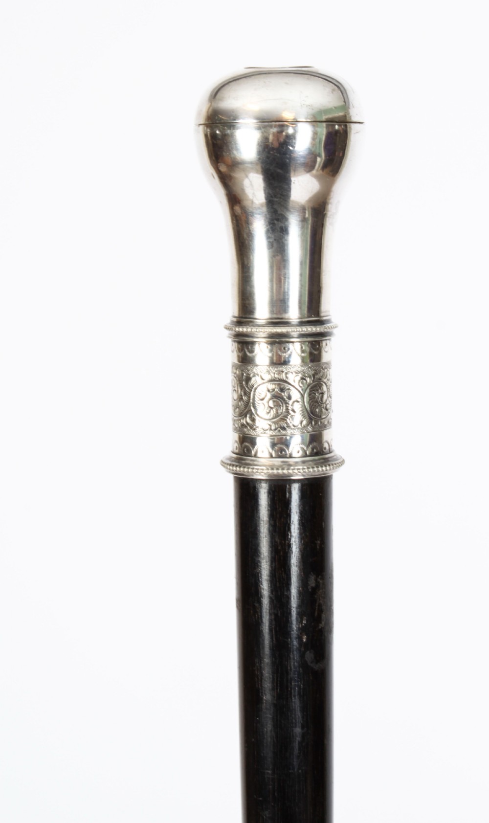Antique Continental Silver Mounted Walking Stick Cane 19th C
 View IX