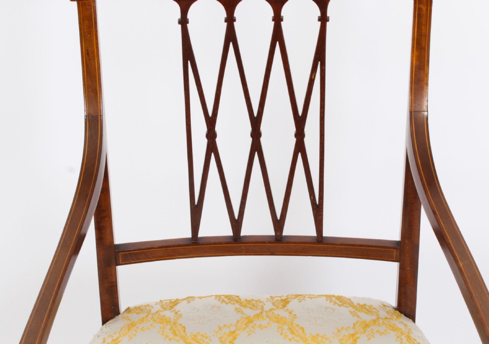 Antique Sheraton Revival Armchair by Maple & Co C1880 19th C
 View IV