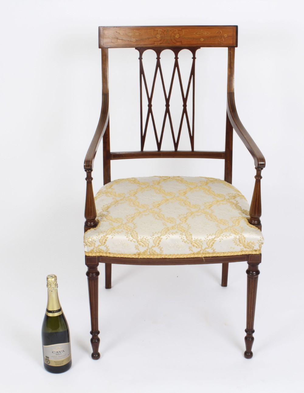 Antique Sheraton Revival Armchair by Maple & Co C1880 19th C
 View XI