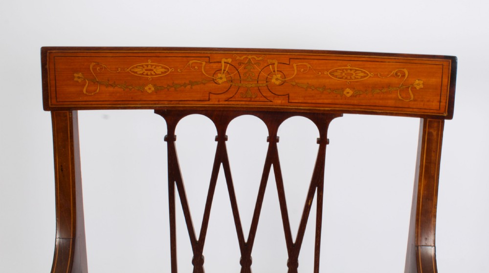 Antique Sheraton Revival Armchair by Maple & Co C1880 19th C
 View XVI
