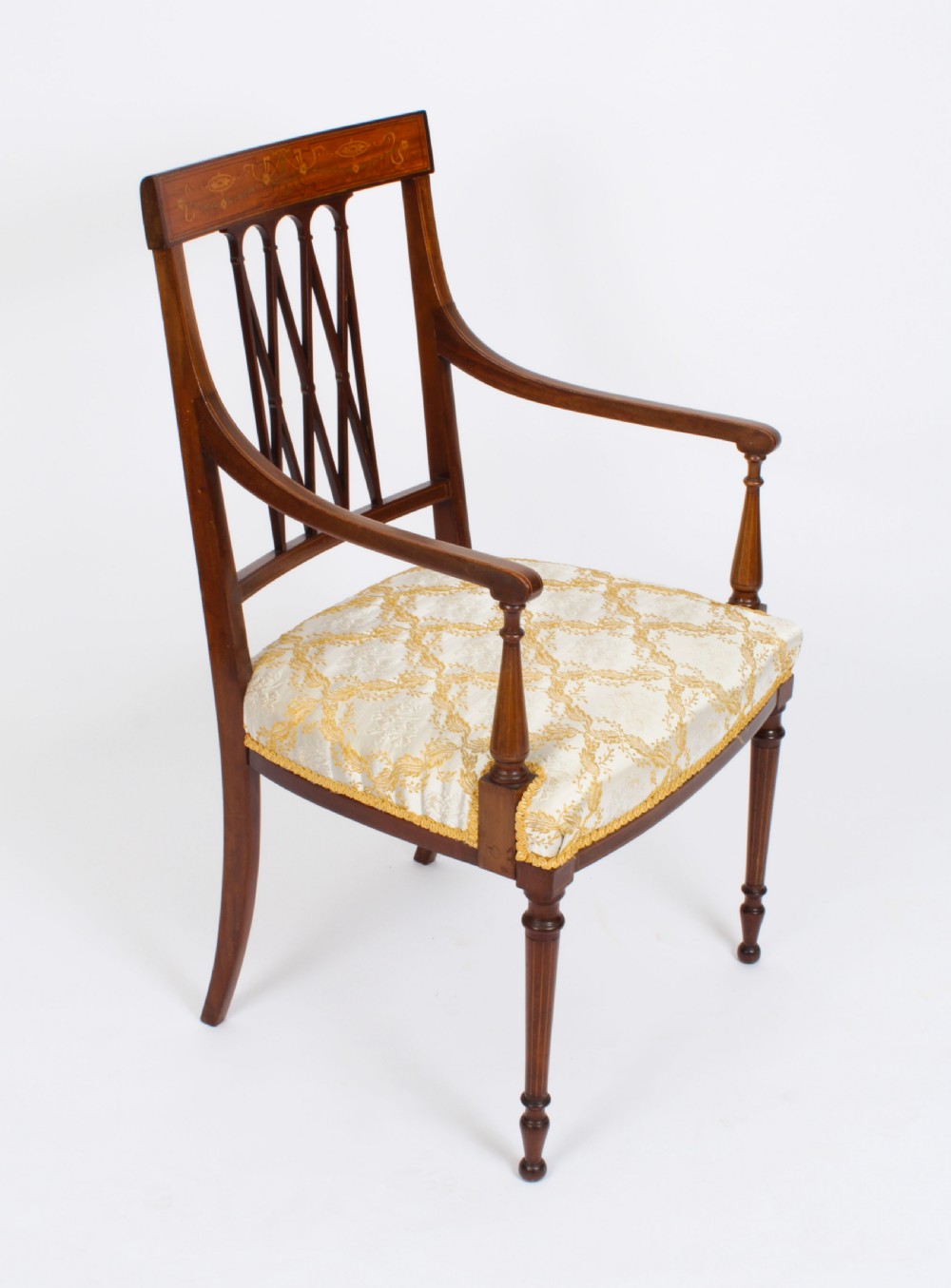 Antique Sheraton Revival Armchair by Maple & Co C1880 19th C
 View XVII