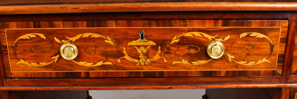 Antique George III Marquetry Inlaid Partners Pedestal Desk 18th C
 View VIII